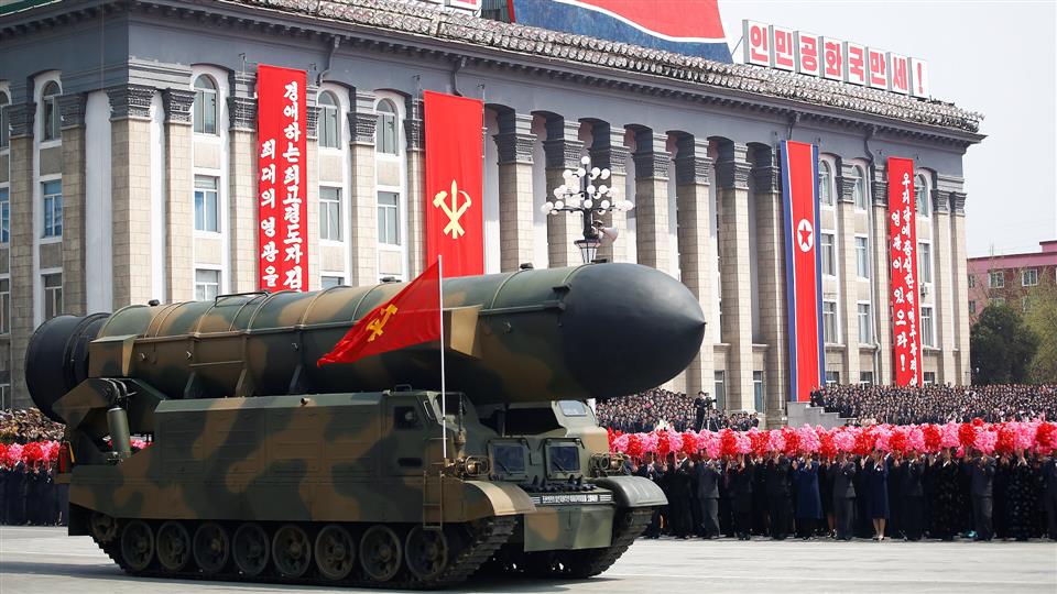 North Korean ballistic missiles in military parade