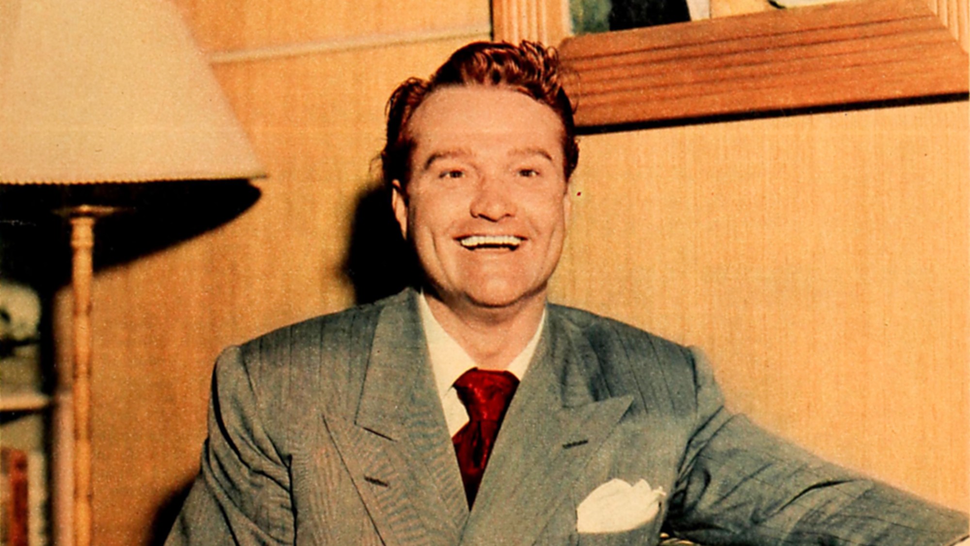 Red Skelton, who Jamie Farr credits with saving his career after the Army, was drafted into the Army himself during WWII. (Photo credit Wikimedia Commons)