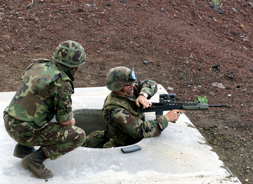 Soldiers firing SA80
