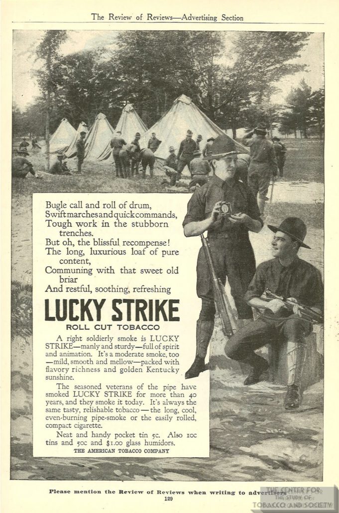 Lucky Strike advertisement, 1916.