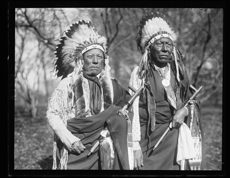Chief Bearman, left, and Chief Mad Bull, members of the Cheyenne Tribe