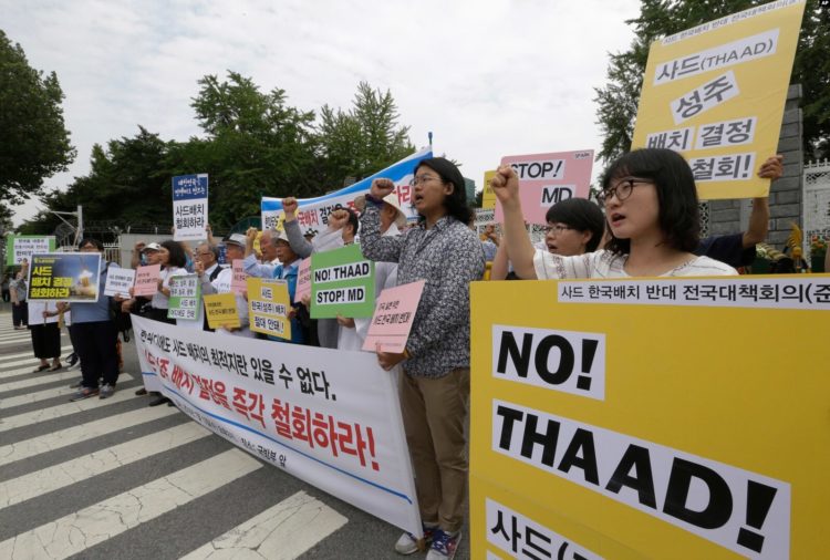 South Korean Protests US THAAD Missile Upgrades