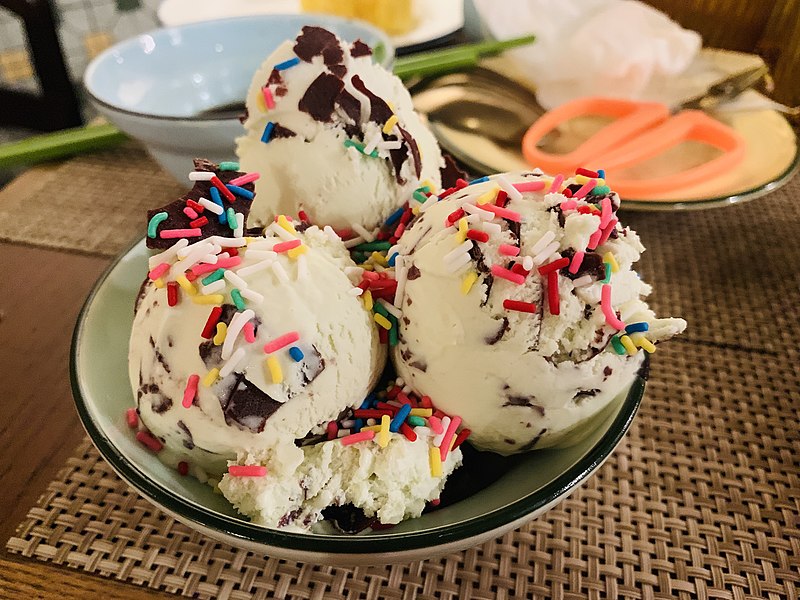 Mint chocolate ice cream.