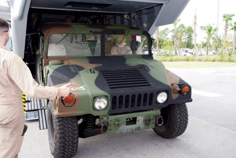 CH-53K unloading a Humvee (Lockheed Martin). Source: https://www.lockheedmartin.com/en-us/products/sikorsky-ch-53k-helicopter.html