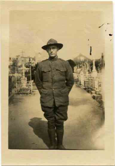 Snapshot of an unidentified U.S. Army soldier wearing his Army uniform,