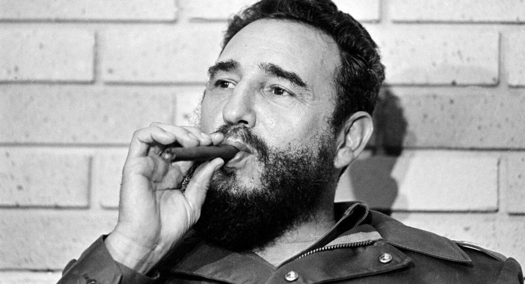 Fidel Castro smoking a cigar in 1974 (Politico). Source: https://www.politico.com/story/2016/11/fidel-castro-obituary-cuba-222593