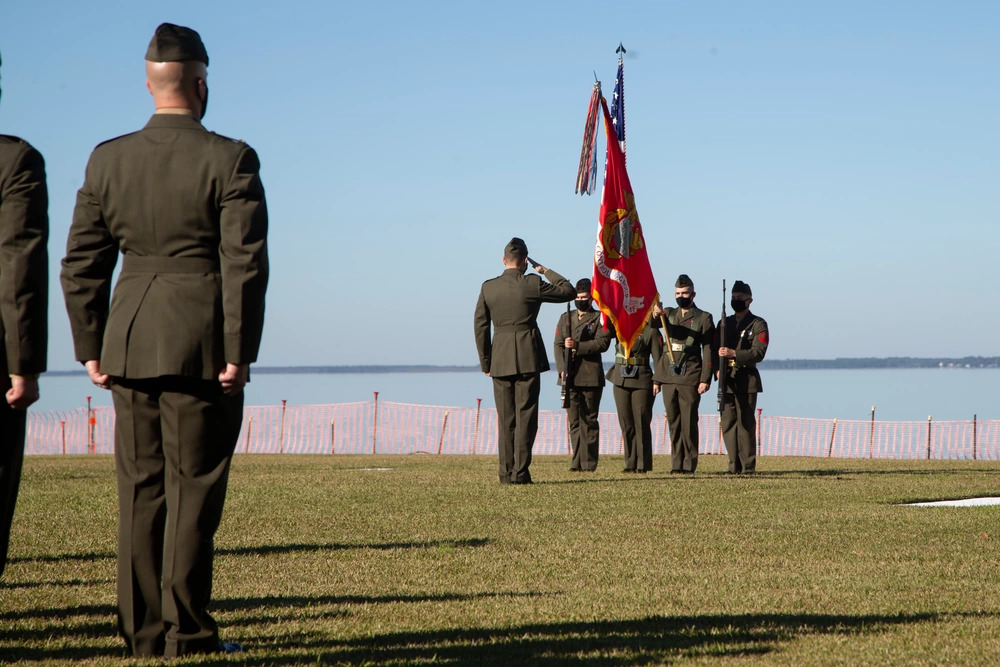 U.S. Marines with Marine Air Control Group (MACG) 28 conduct a ceremony honoring the Marine Corps' 246th birthday at Marine Corps Air Station Cherry Point, North Carolina, Nov. 9, 2021. The ceremony is a time-honored tradition to celebrate the birth of the Marine Corps. (DVIDS, U.S. Marine Corps photo by Sgt. Damaris Arias). Source: https://www.dvidshub.net/image/6932927/marine-air-control-group-28-celebrates-246th-usmc-birthday