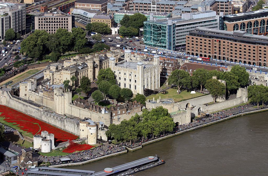 View of the Tower of London from The Shard, August 2014, with Blood Swept Lands and Seas of Red