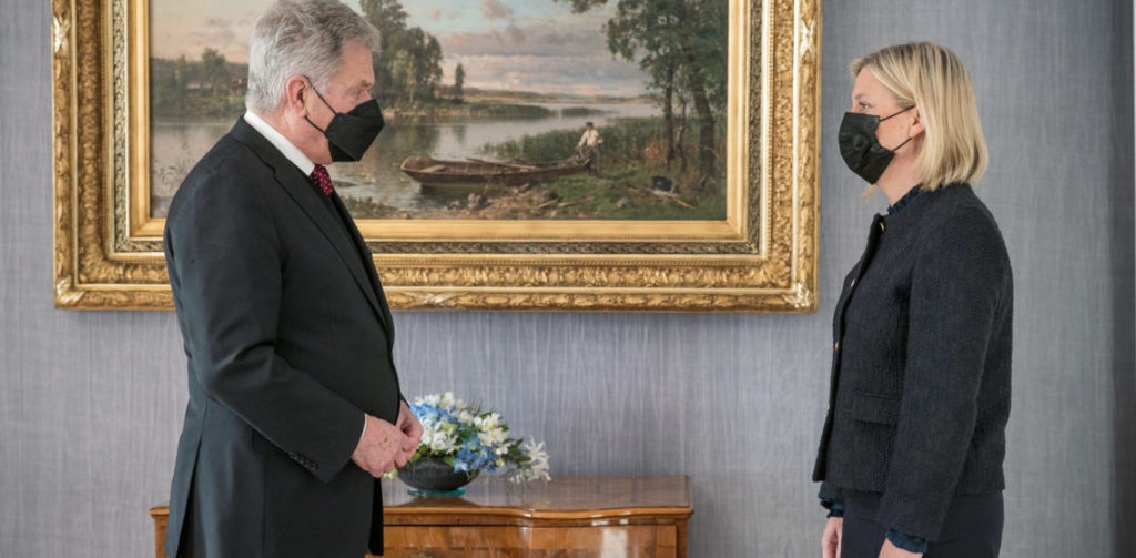 President of the Republic of Finland Sauli Niinistö met with Prime Minister of Sweden Magdalena Andersson at the Presidential Palace on Wednesday, 8 December 2021 (Matti Porre/The Office of the President of the Republic of Finland). Source: https://www.presidentti.fi/en/news/president-niinisto-met-with-prime-minister-of-sweden-magdalena-andersson/