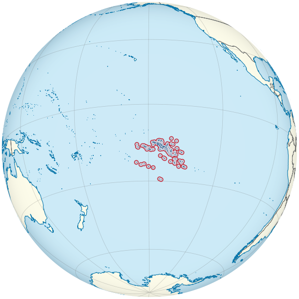 French Polynesia on the globe 