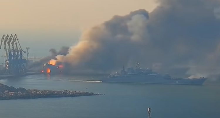 Ukraine Claims it Destroyed a Russian Landing Ship in Berdyansk