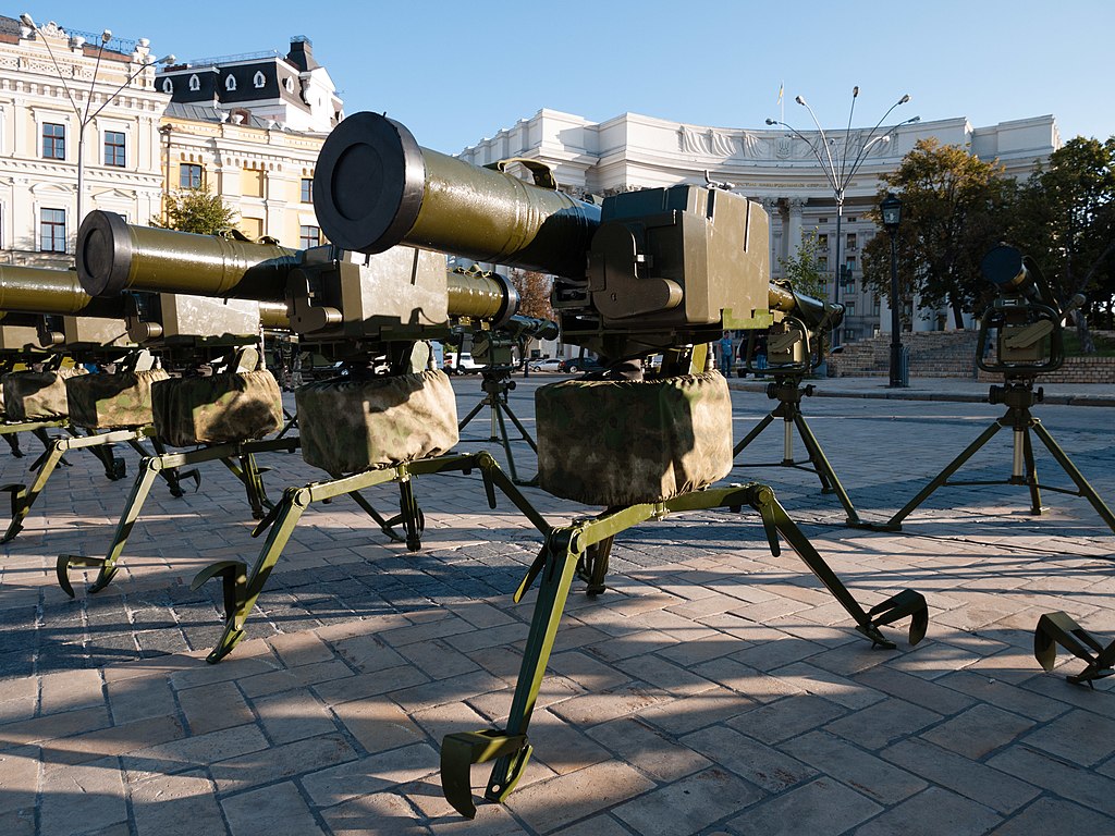 Stugna-P ATGM, Mykhaylivska square in Kyiv (VoidWanderer, CC BY-SA 4.0 , via Wikimedia Commons). Source: https://commons.wikimedia.org/wiki/File:Stugna-P_ATGM,_Kyiv_2018,_37.jpg