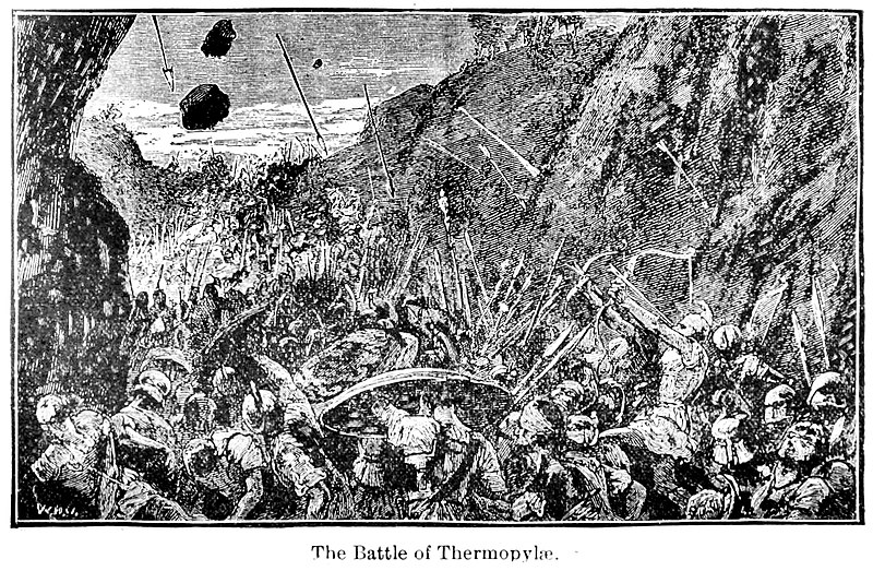 The Battle of Thermopylae engraving