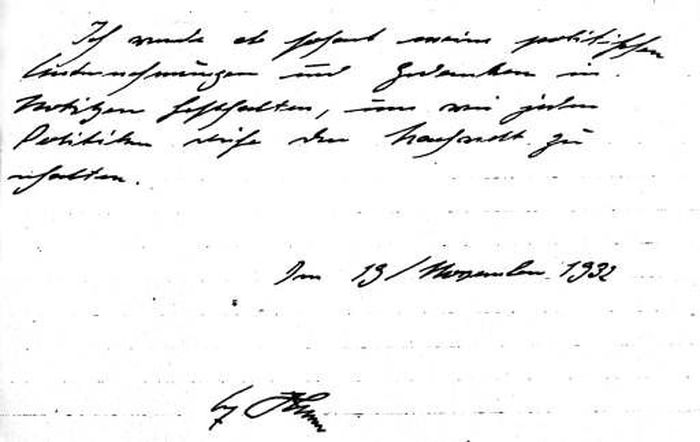 A page of Hitler's fake diary, reading: "Henceforth, I will take note of my political thoughts and actions to leave a record for posterity as does every politician." (oregonlive.com)
