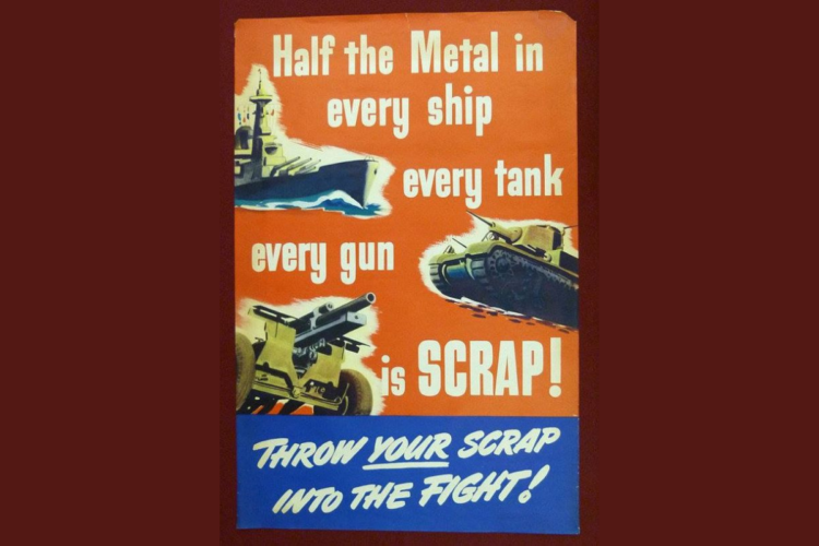 The Patriotic Act of Collecting Scrap Materials to Help in the War Effort