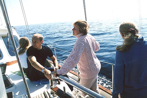 Putin and his family on a boat in Primorsky Krai, 2002. From left to right, Katerina, Vladimir, Lyudmila and Maria (Kremlin.ru, CC BY 3.0 <https://creativecommons.org/licenses/by/3.0>, via Wikimedia Commons). Source: https://commons.wikimedia.org/wiki/File:Vladimir_Putin_with_family_in_Primorsky_Krai_2002-2.jpg