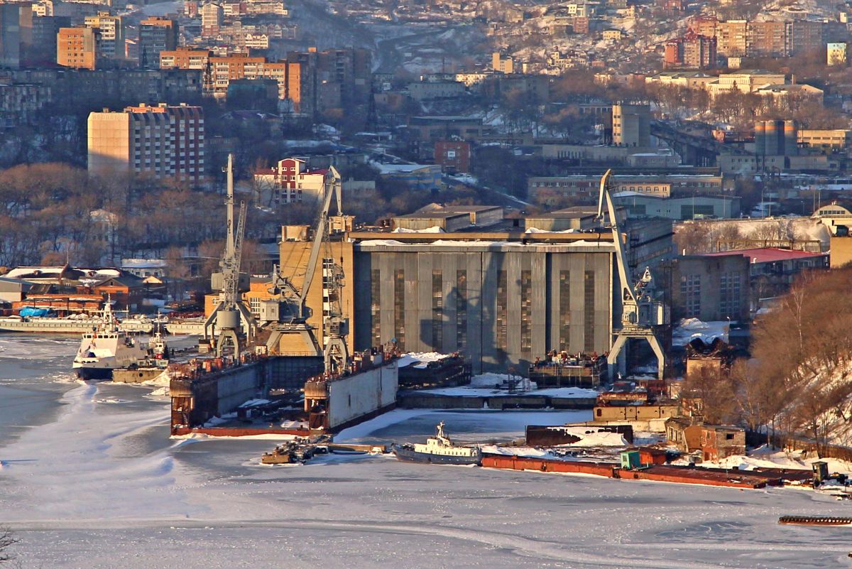 A shipyard belonging to Vostochnaya Verf (Alex omen, CC BY 3.0 , via Wikimedia Commons). Source: https://commons.wikimedia.org/wiki/File:%D0%92%D0%BE%D1%81%D1%82%D0%BE%D1%87%D0%BD%D0%B0%D1%8F_%D0%92%D0%B5%D1%80%D1%84%D1%8C.jpg