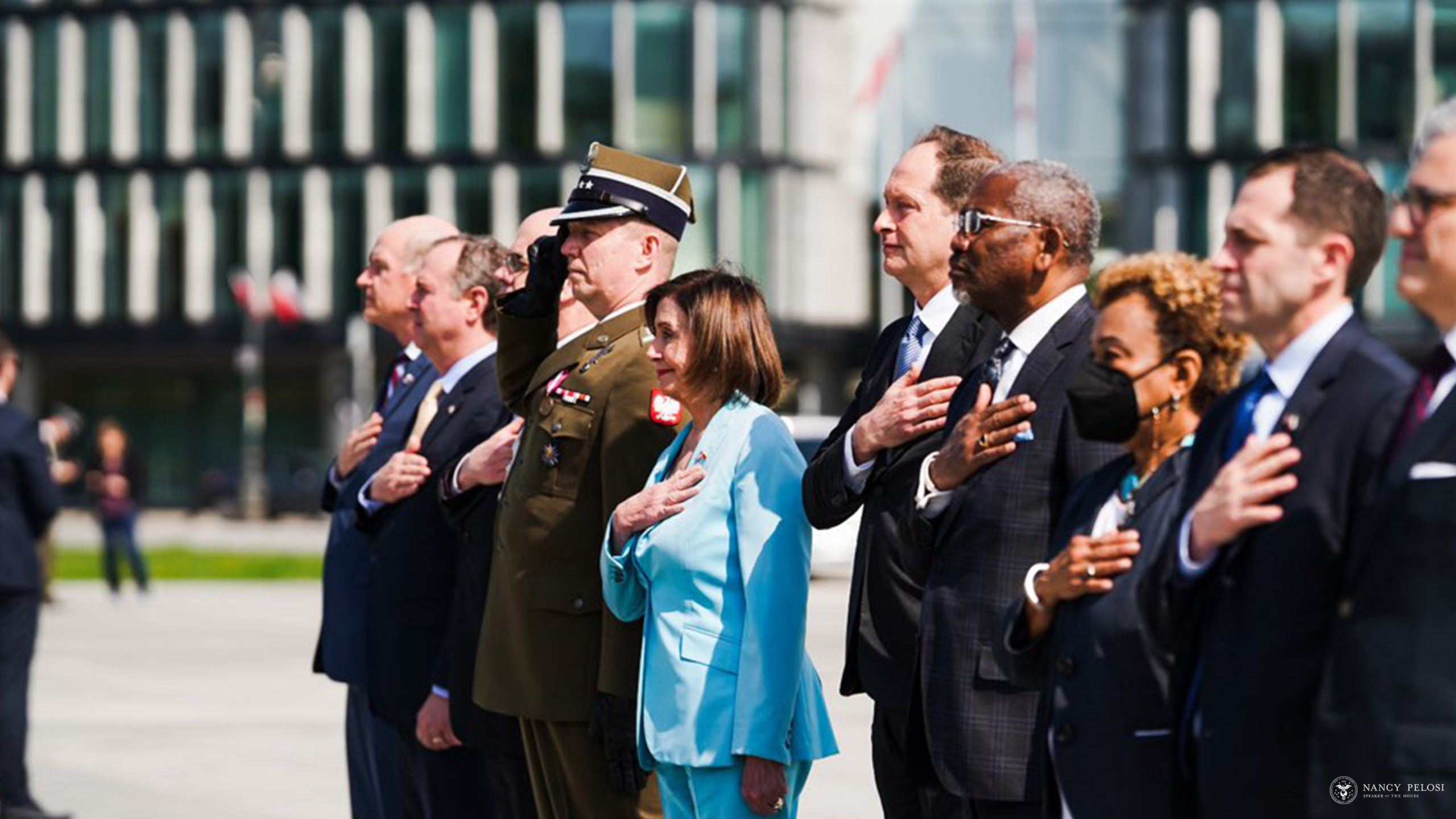 Speaker Nancy Pelosi during a wreath laying at the Tomb of the Unknown Soldier (Nancy Pelosi Twitter). Source: https://twitter.com/SpeakerPelosi/status/1521146848353964032