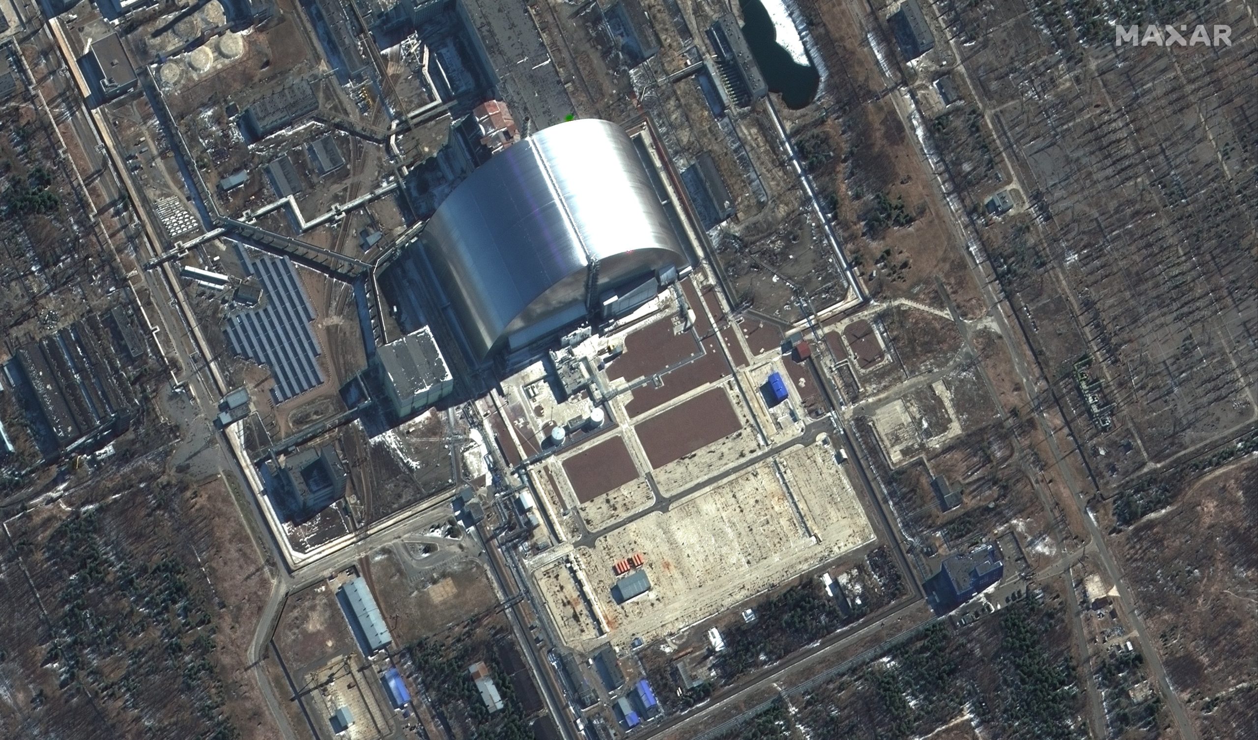 Chernobyl Nuclear Power Plant satellite image (Maxar via Jack Detsch). Source: https://twitter.com/JackDetsch/status/1502320922459611142