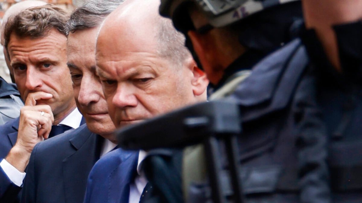 German Chancellor Olaf Scholz during his visit to Ukraine (Maria Avdeeva). Source: https://twitter.com/maria_avdv/status/1539629673625358336