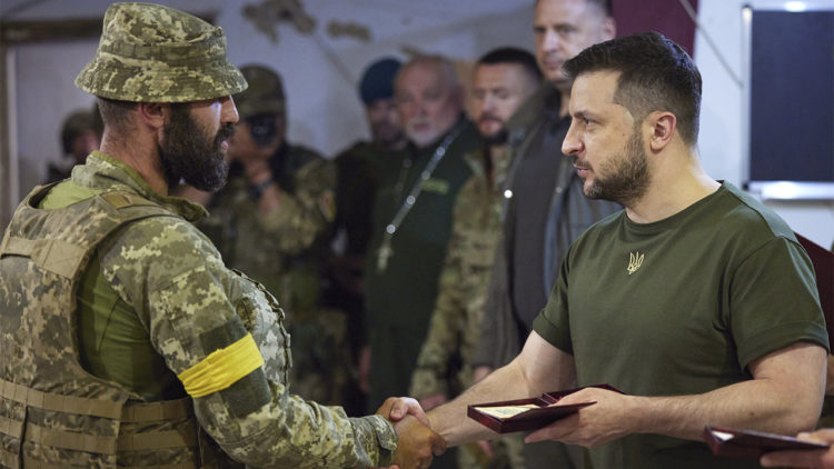 Ukrainian President Zelensky Visits the Front Line