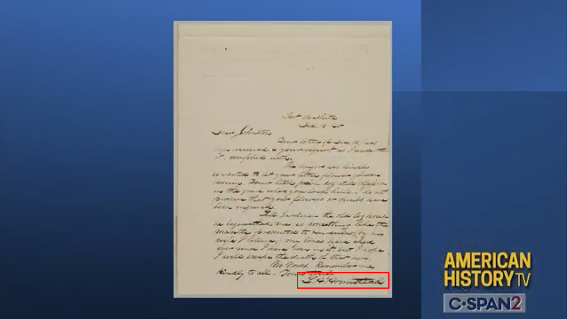 Armistead hand letter