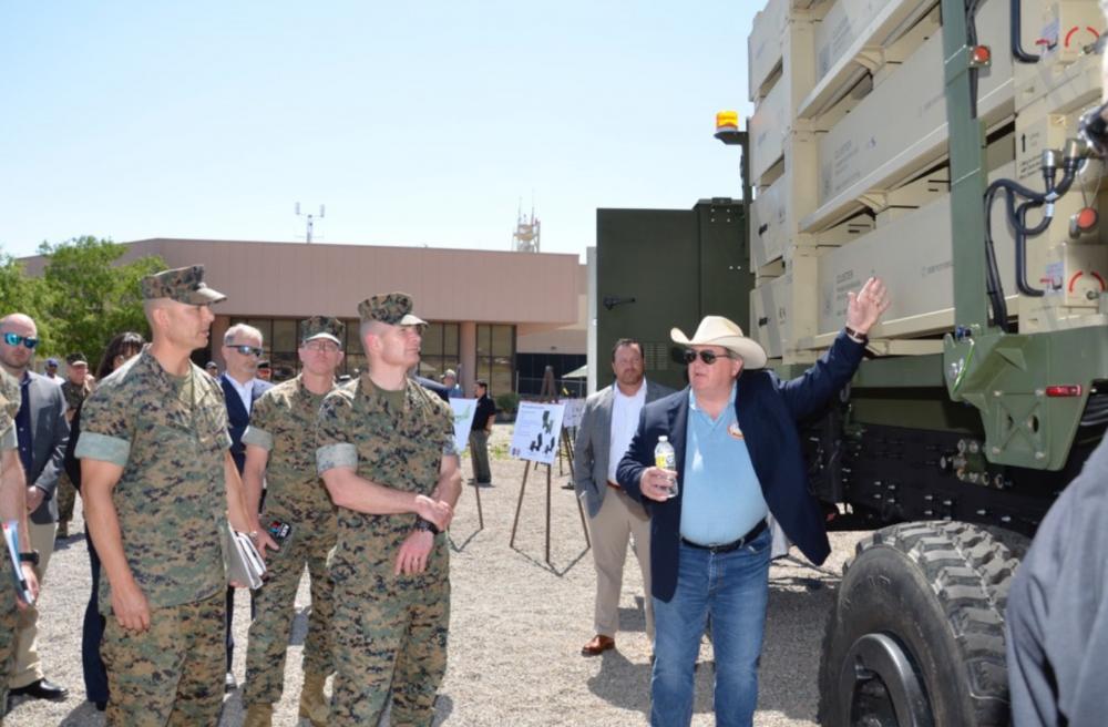 GBAD PM Don Kelley showing off the MRIC prototype to the Marines