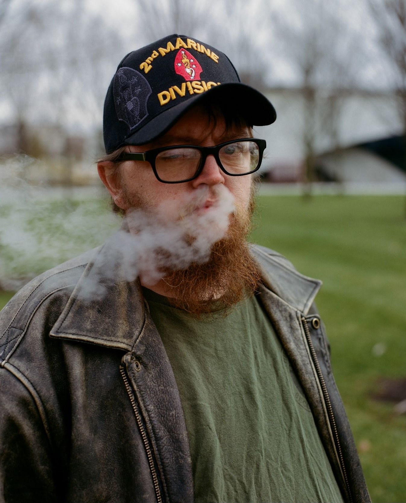 Photo of a member of the second marine division who shared his story for the book. 