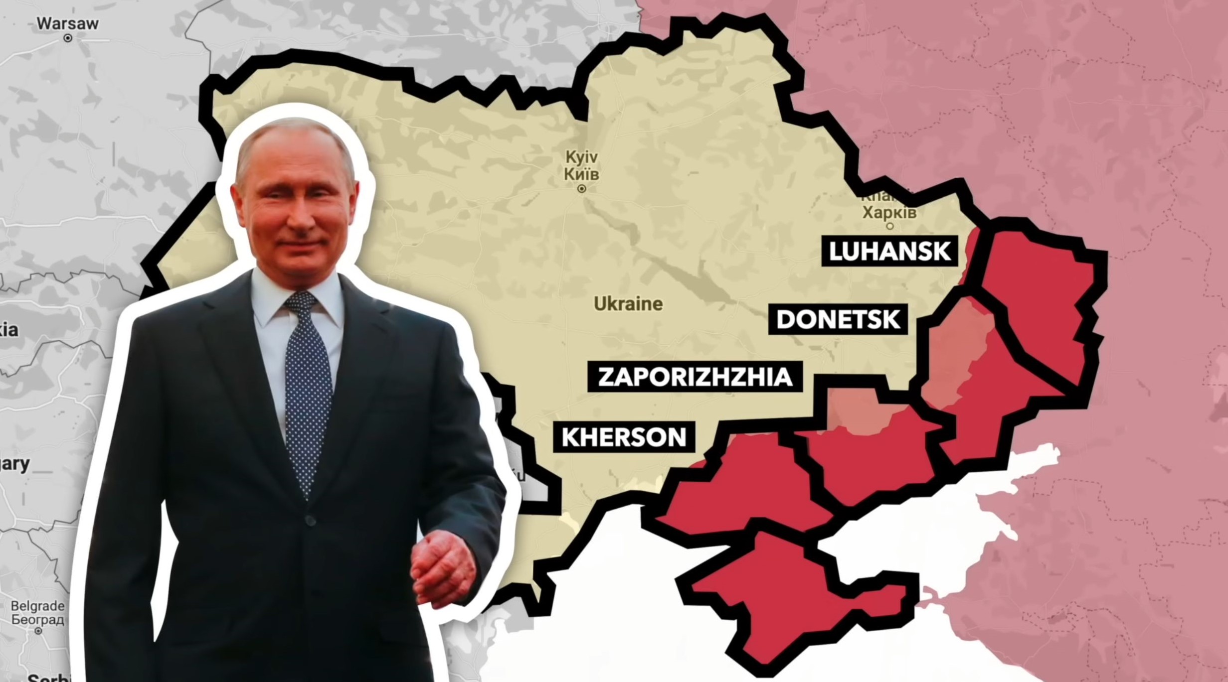 Map showing the annexed Oblasts