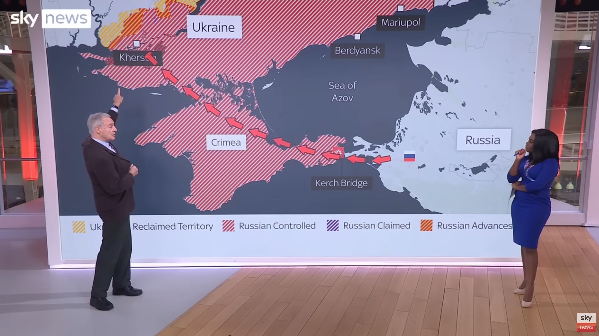 Map showing how supplies made it from Russia to Ukraine