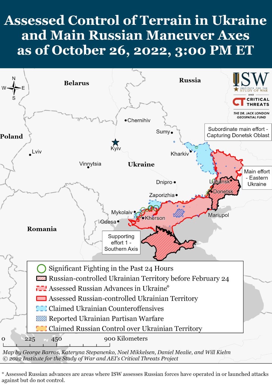 ISW map of current situation in Ukraine