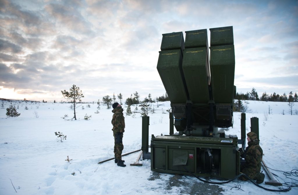 NASAMS air defense system sits at the ready