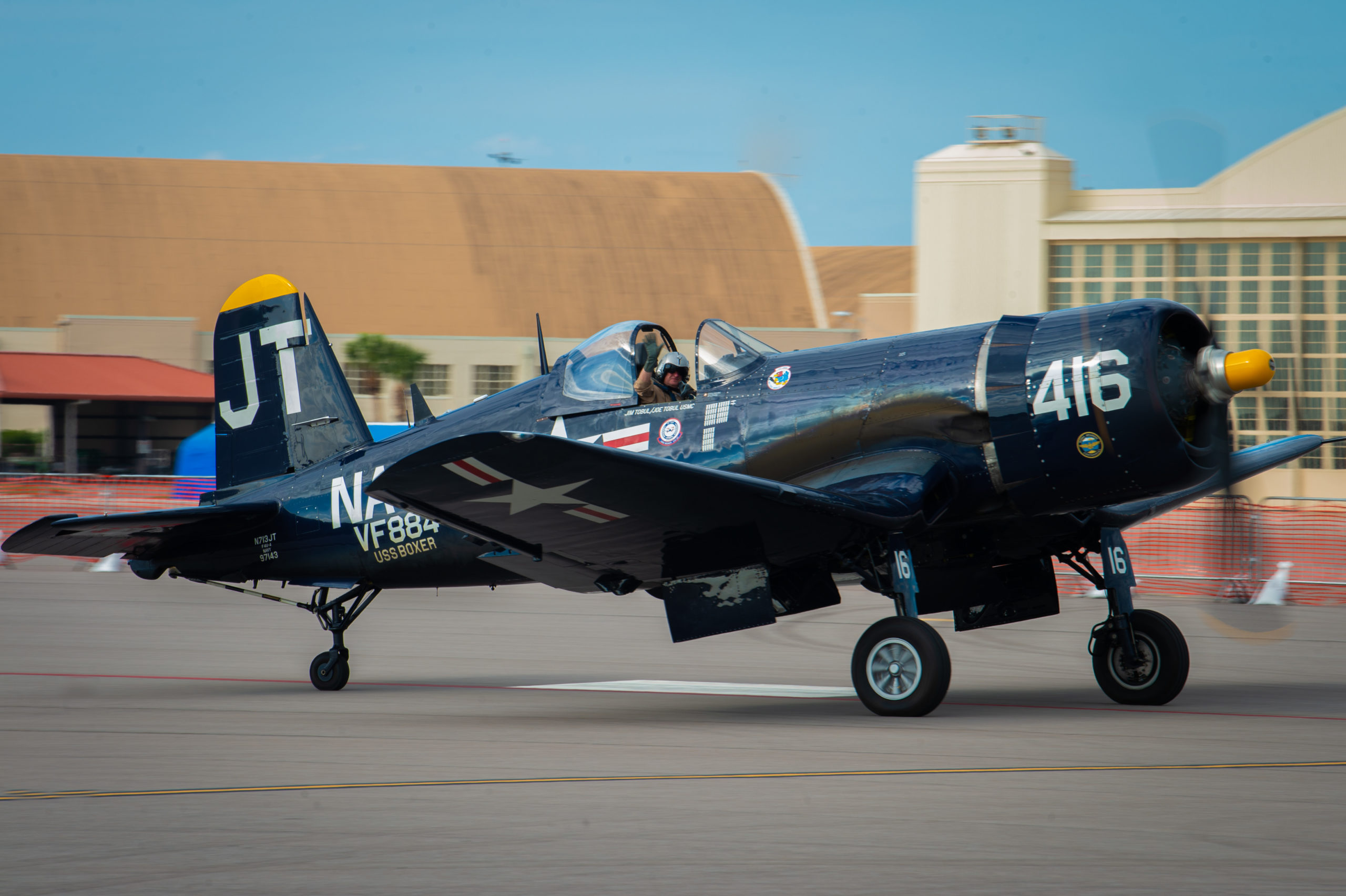 "Korean War Hero" F4U-4 Corsair lands at MacDill for Tampa Bay AirFest 2022