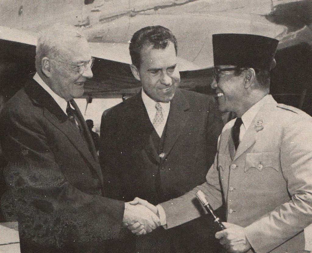 John Foster Dulles, Richard Nixon, and Sukarno
