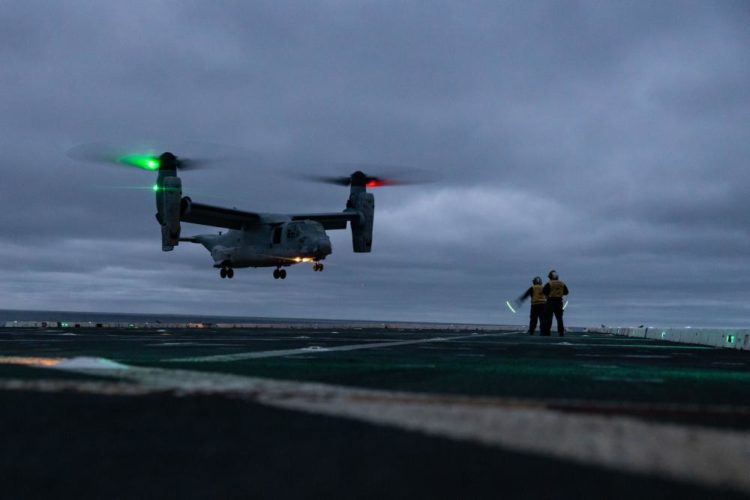 The Pic of the Day: ‘Golden Eagles’ Conduct Night Deck Landing Qualifications During PMINT