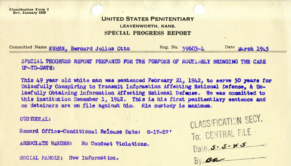 US Penitentiary Special Progress Report