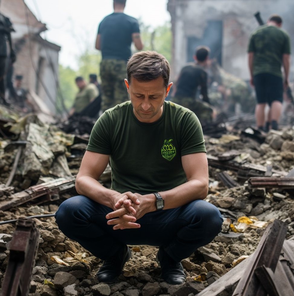 Zelensky praying