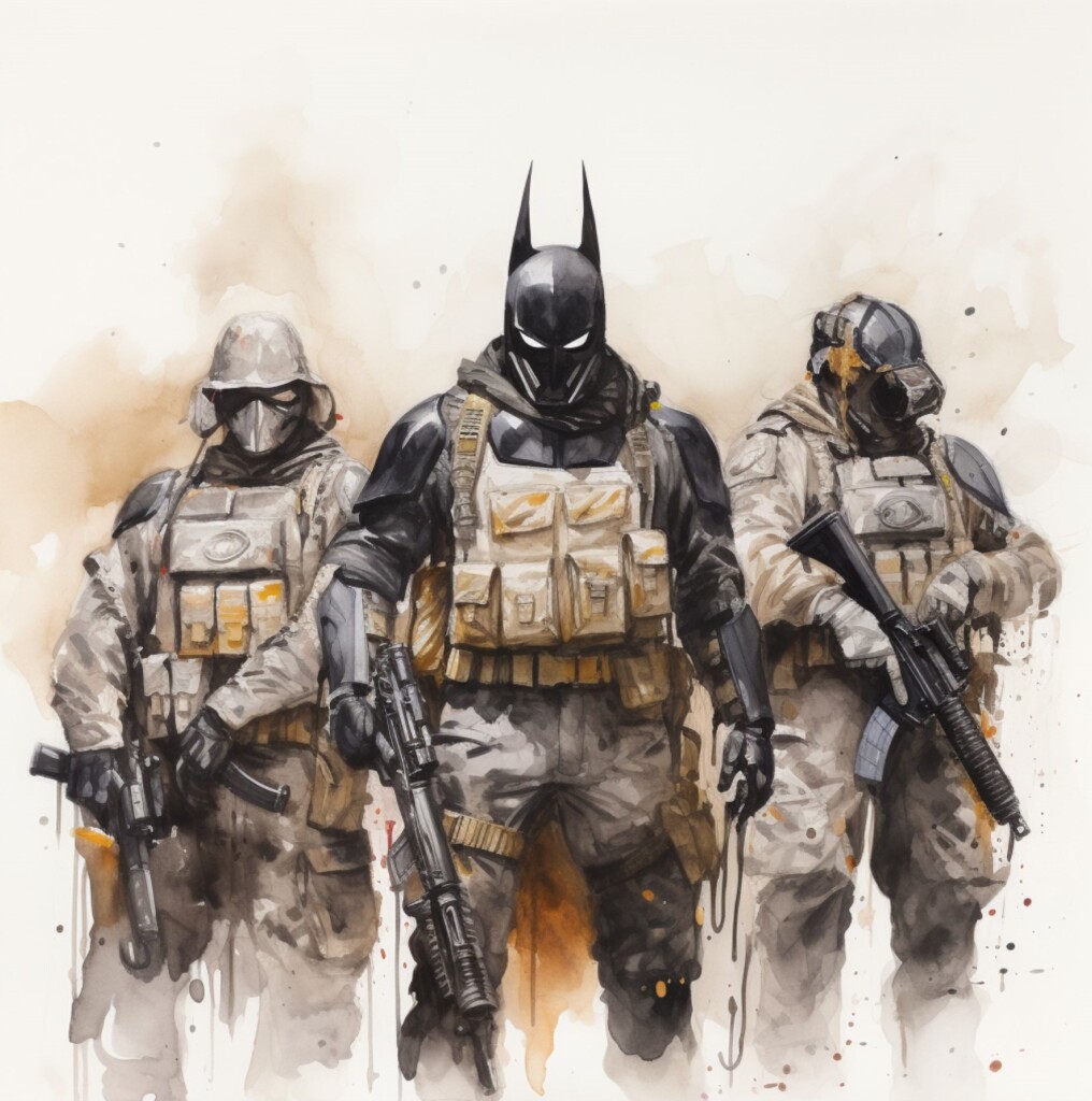 Drawing of Batman SEALs