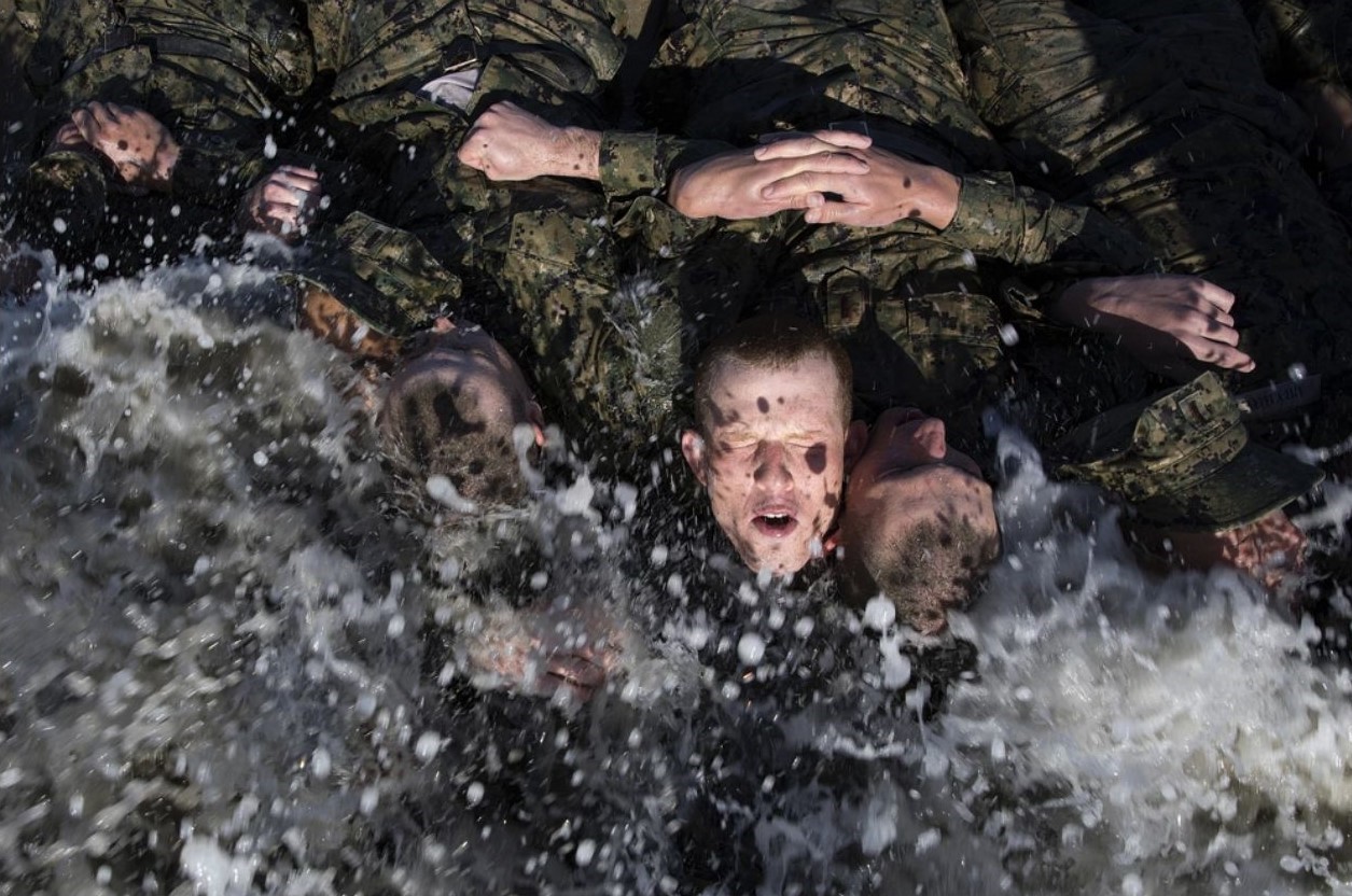 SEAL candidates in the water