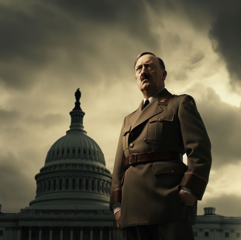Hitler in front of the US capitol