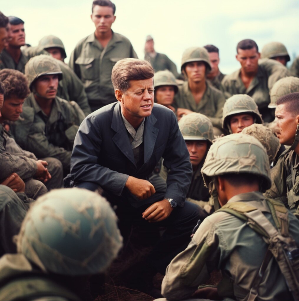 Kennedy with the troops