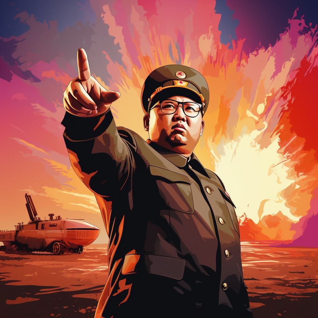 Kim Jong Un pointing