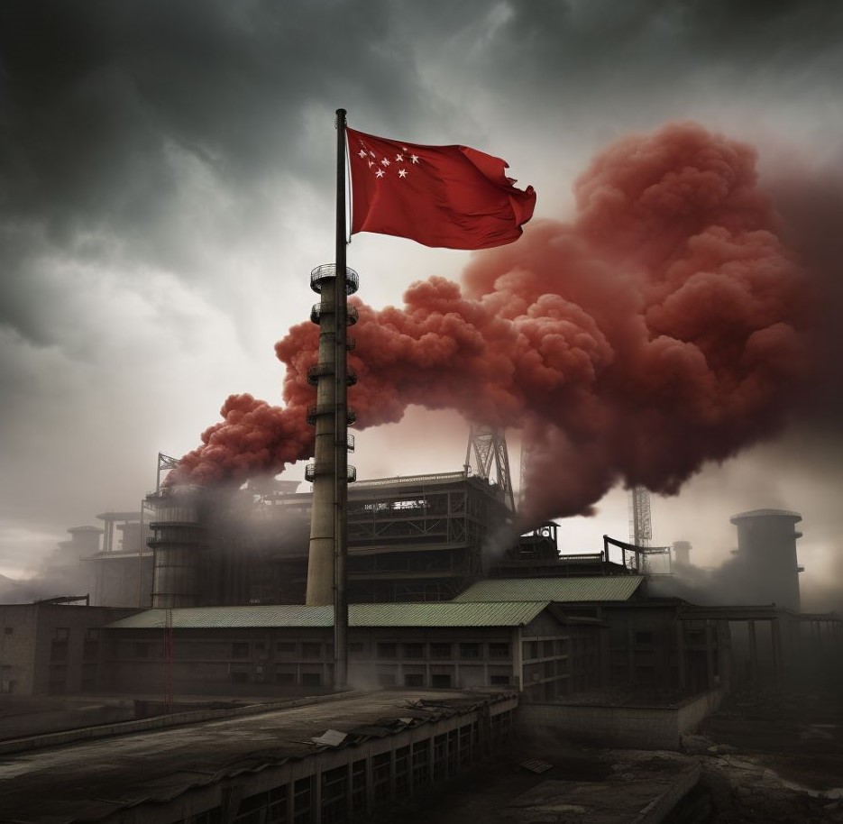 Chinese factory putting smoke in the air