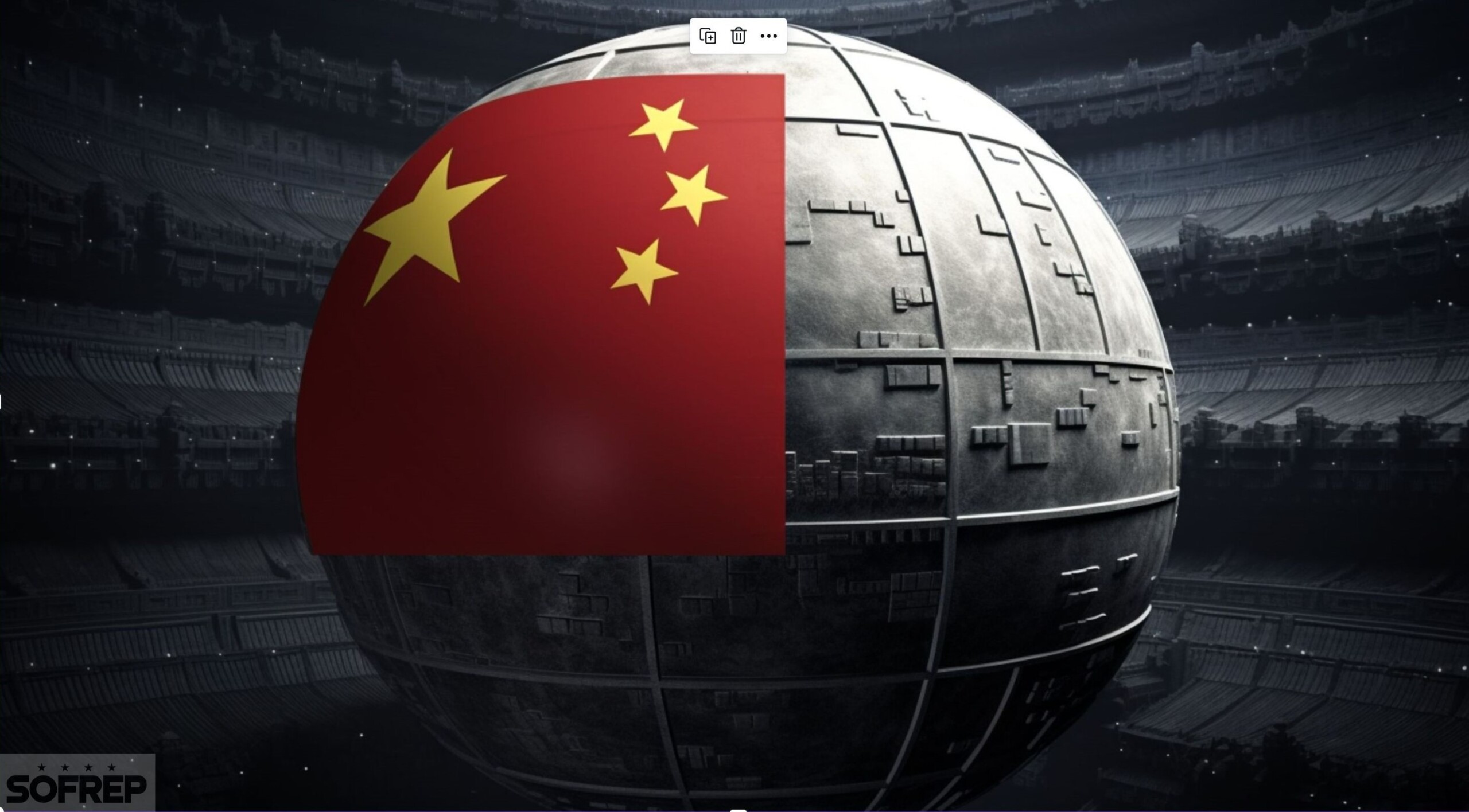 Death star with chinese flag