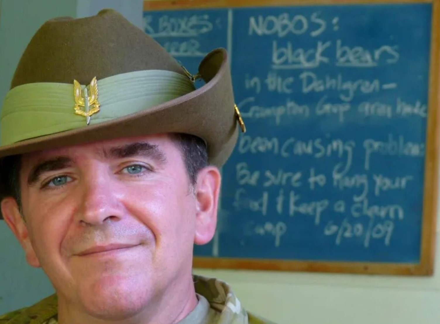 Colin Rich in an SAS hat. 