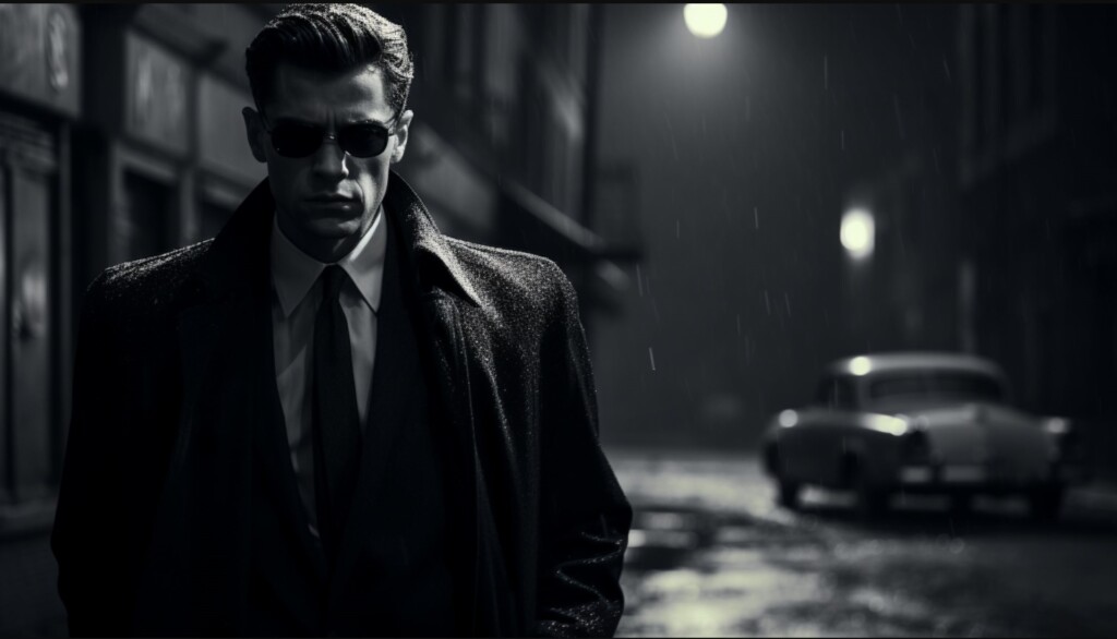 spy in a dark street