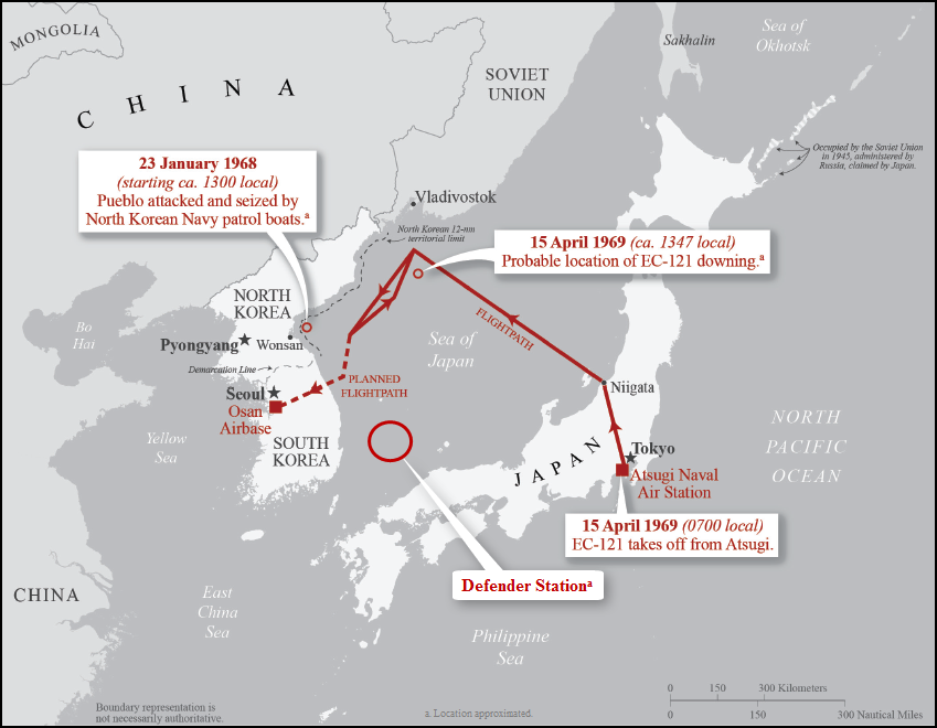 USS Pueblo EC-121 Incident Map