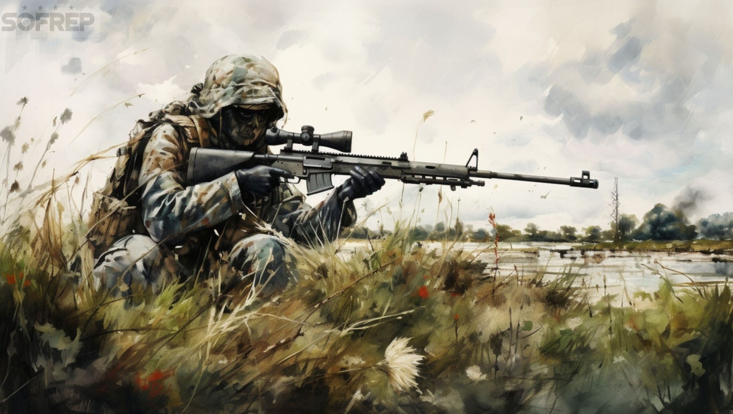 sniper in a field