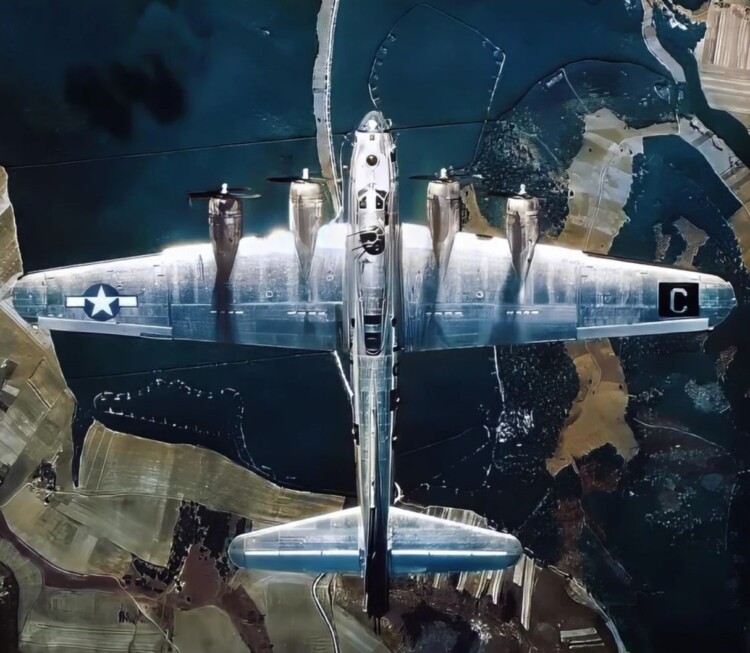 A Gleaming B-17 Flies Over Nazi Germany in the Summer of ’44