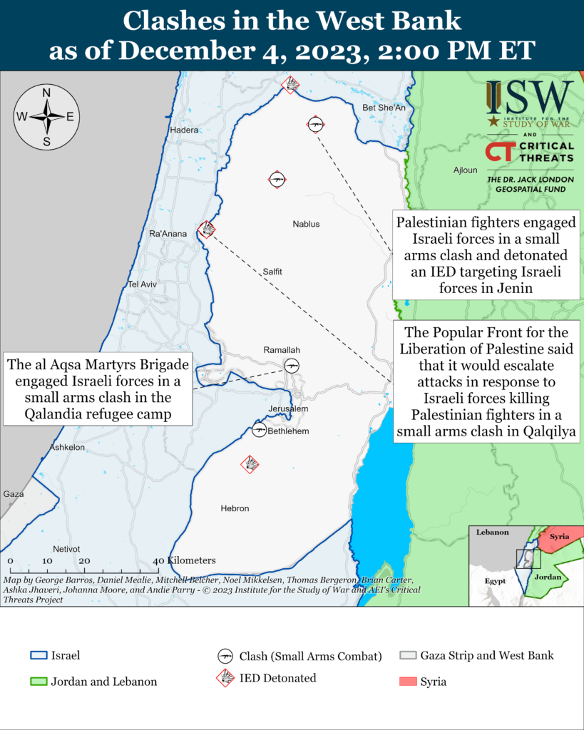 West Bank Battle Map December 4,2023